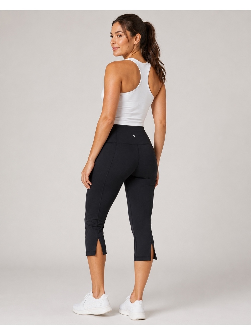 Lululemon Tadasana Slit Crop Pants Black Size 6 21” Inseam